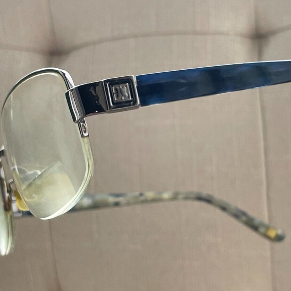 Liz Claiborne Men Eyeglasses Frame Navy Blue/Gunmetal Half Rim Glasses 53[]18 - Picture 4 of 12